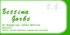 bettina gorbe business card
